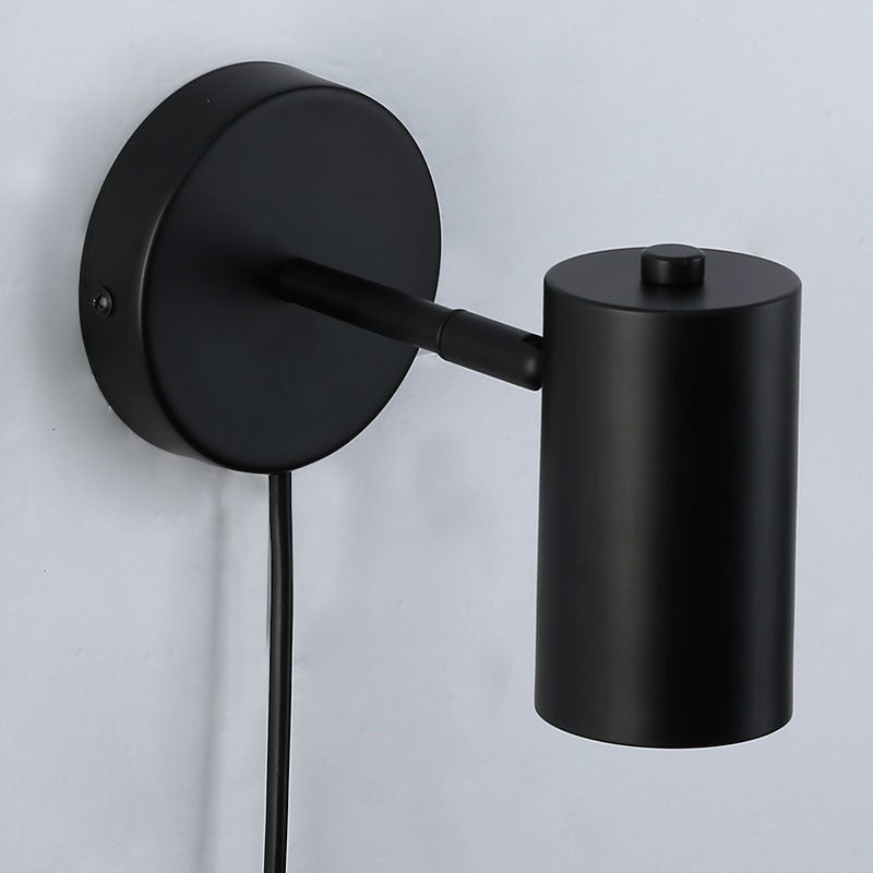 Aplique de pared interior orientable "Ben" con cable y enchufe - E27