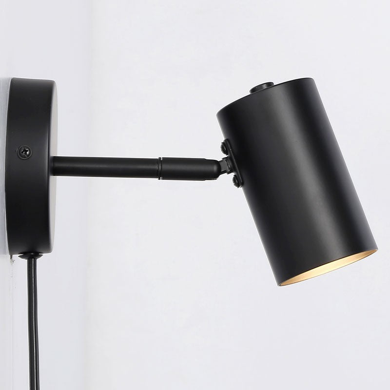Aplique de pared interior orientable "Ben" con cable y enchufe - E27