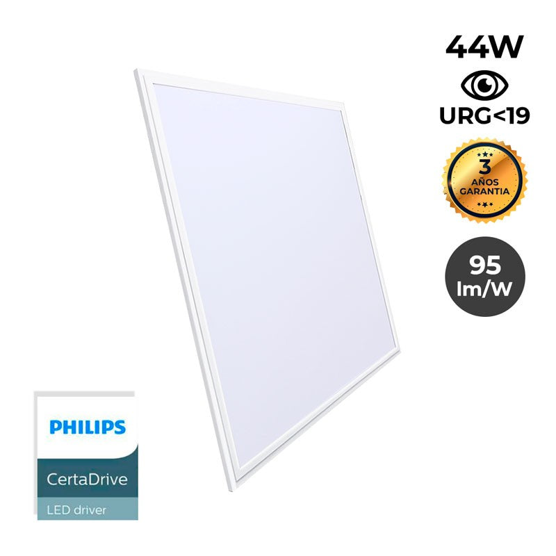 Pack de 10 paneles LED slim 60X60 cm - Driver Philips - 44W - UGR19 - IP40