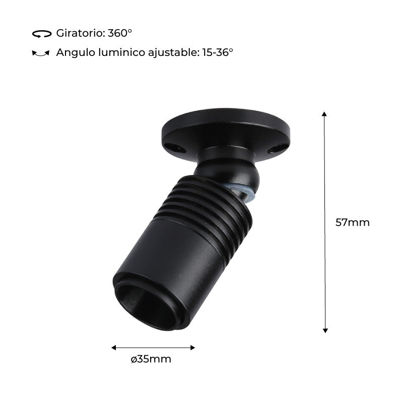 Aplique de techo con zoom - Orientable - 2700K - 3W