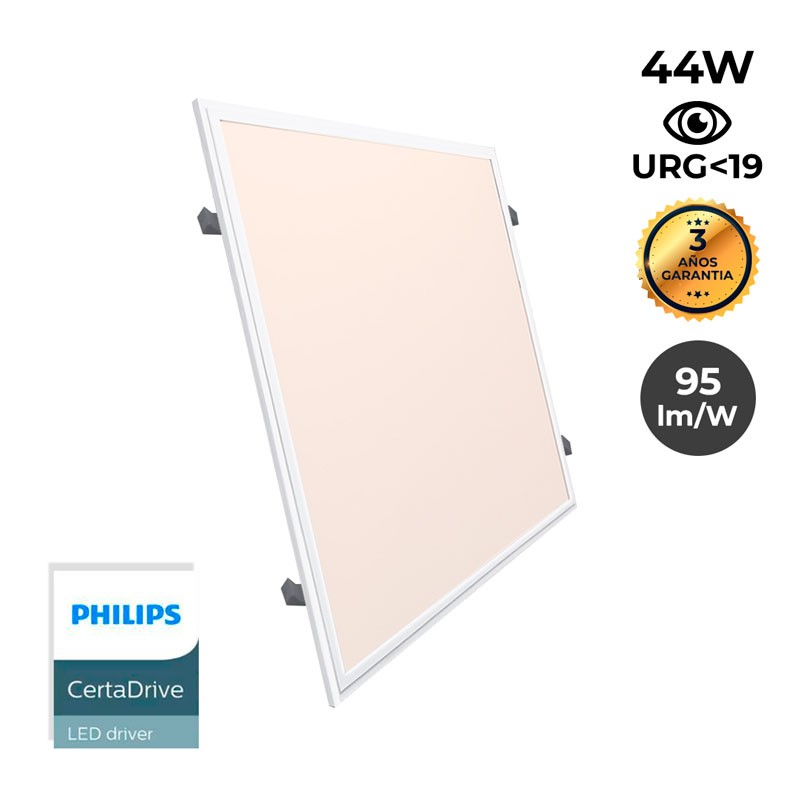 Panel LED 60X60cm con KIT de empotrar 44W UGR19 Driver Philips