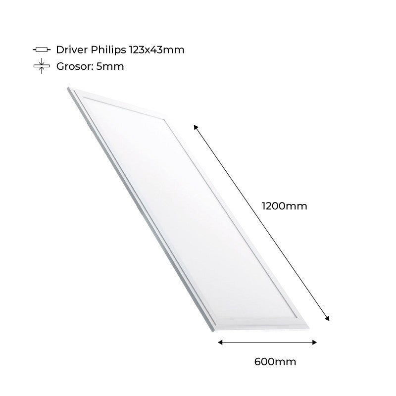 Panel LED de empotrar 1200X600mm Slim 72W PHILIPS DRIVER UGR19 con KIT de montaje