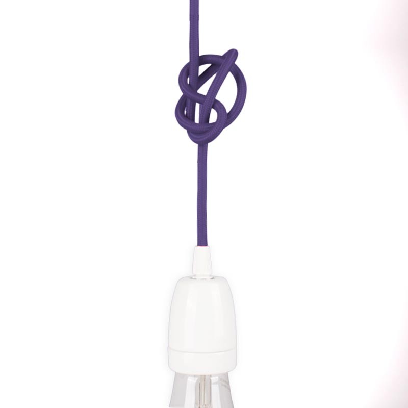 Cable eléctrico redondo revestido de algodón Violeta