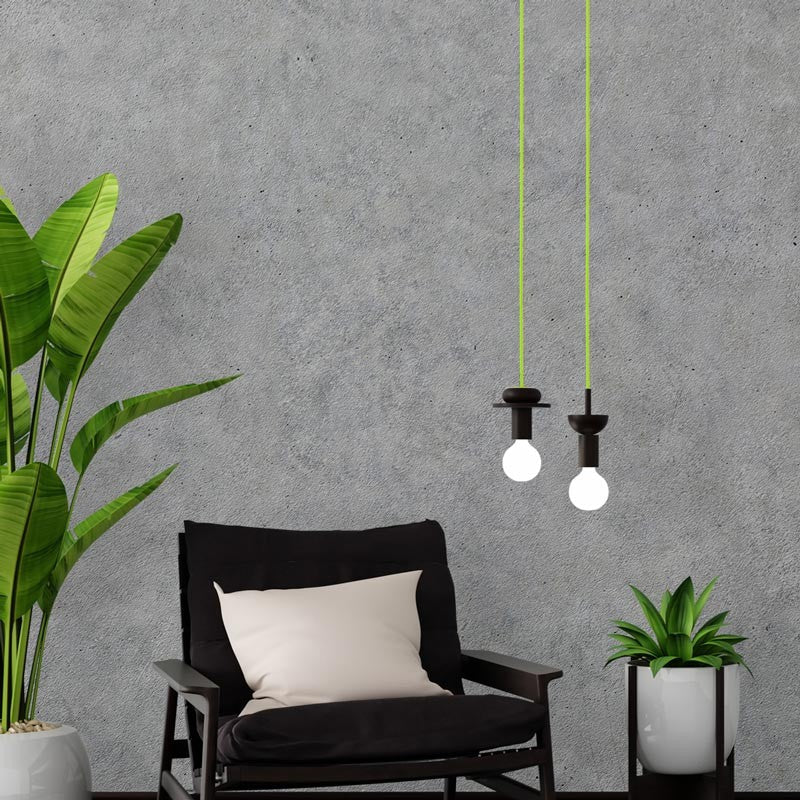 Cable eléctrico redondo revestido de algodón Verde Cítrico