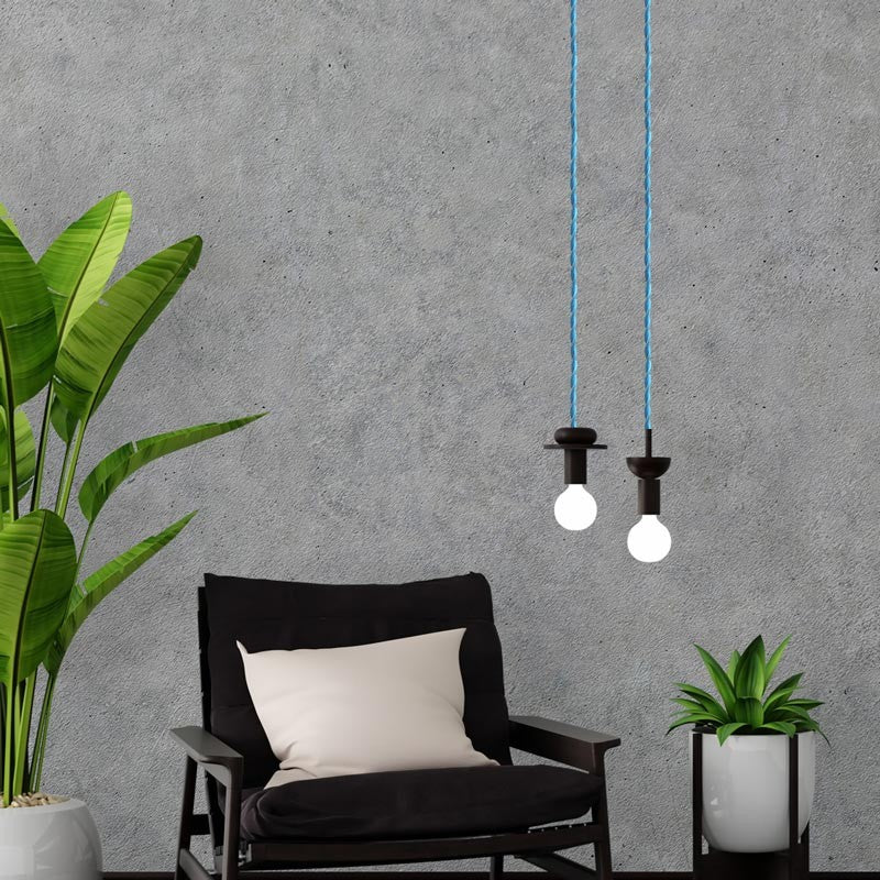 Cable Trenzado Recubierto en tejido Efecto Seda Color Azul