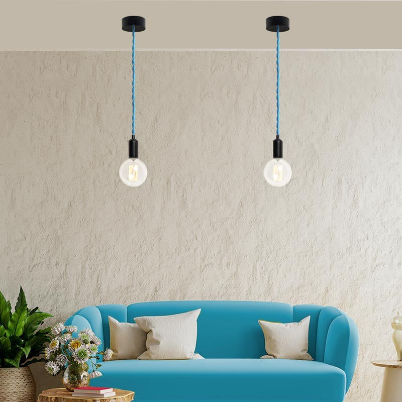 Cable Trenzado Recubierto en tejido Efecto Seda Color Azul