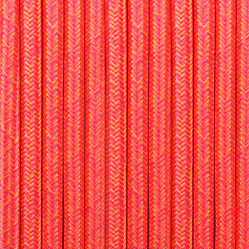 Cable Eléctrico Redondo recubierto en tejido efecto Seda Color Rosa y Amarillo