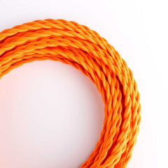 Cable Trenzado Recubierto en tejido Efecto Seda Color Naranja