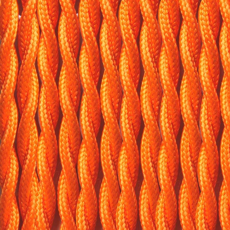 Cable Trenzado Recubierto en tejido Efecto Seda Color Naranja