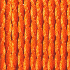 Cable Trenzado Recubierto en tejido Efecto Seda Color Naranja