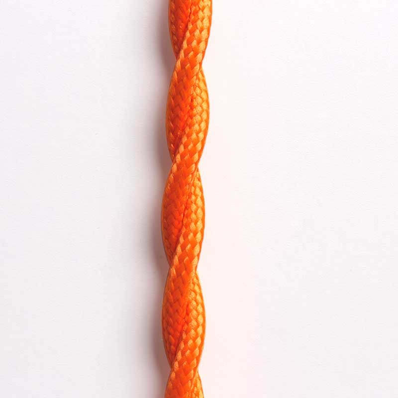 Cable Trenzado Recubierto en tejido Efecto Seda Color Naranja