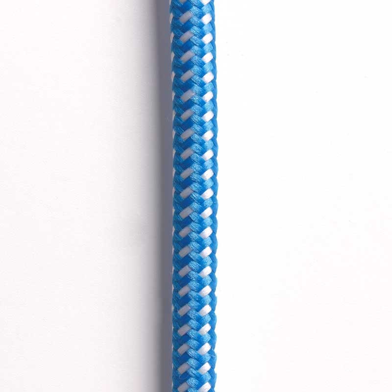 Cable Eléctrico Redondo recubierto en tejido efecto Seda Color Azul & Blanco