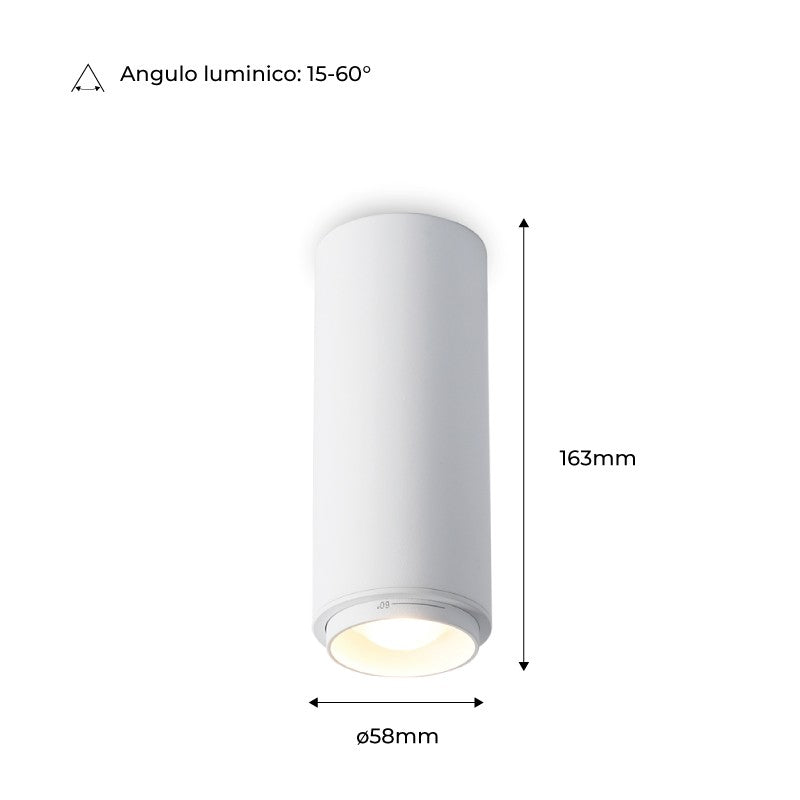 Aplique de techo LED 8W - Ángulo lumínico ajustable - 2800K