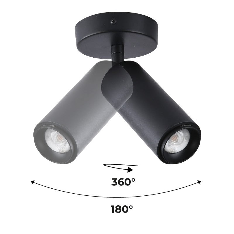Aplique de techo LED orientable 8W - Ángulo ajustable - 2800K