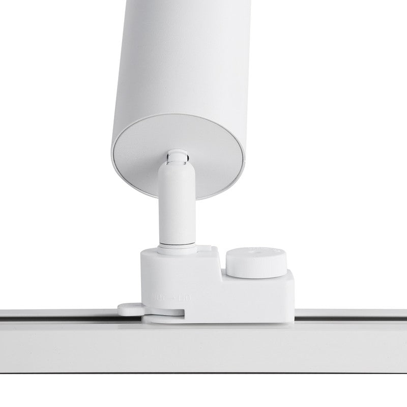 Foco de carril monofásico con ángulo lumínico ajustable y articulado de 8W zoom