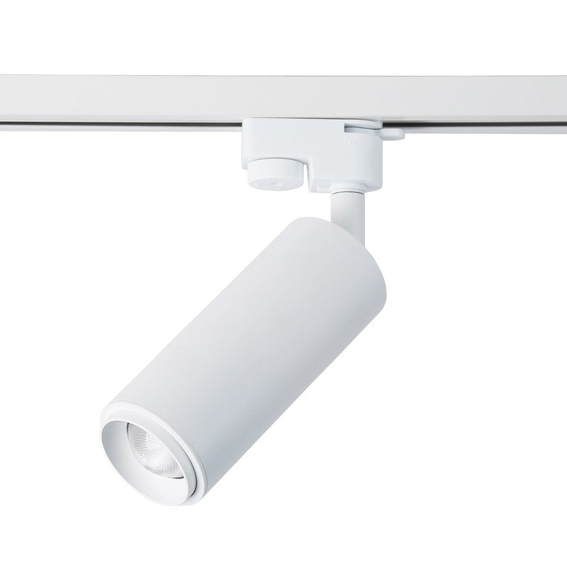 Foco de carril monofásico con ángulo lumínico ajustable y articulado de 8W zoom