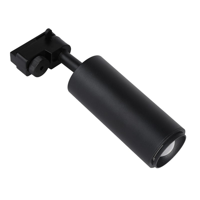 Foco de carril monofásico con ángulo lumínico ajustable y articulado de 8W zoom