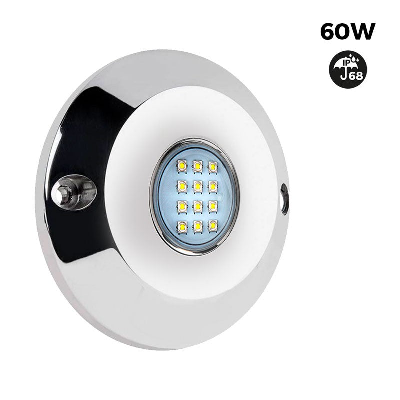 Foco LED sumergible para embarcaciones 12-24V - 60W - Blanco frío - Empotrable en tapón de drenaje