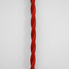Cable eléctrico trenzado en tejido efecto seda color Rojo
