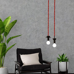 Cable eléctrico trenzado en tejido efecto seda color Rojo