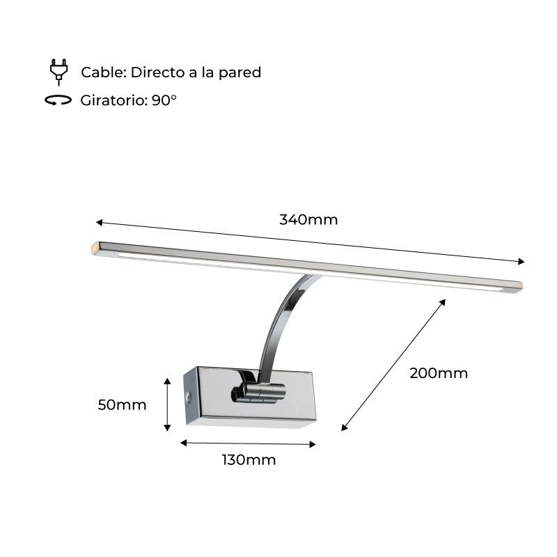 Aplique de pared para iluminación de cuadros LED 6W ajustable