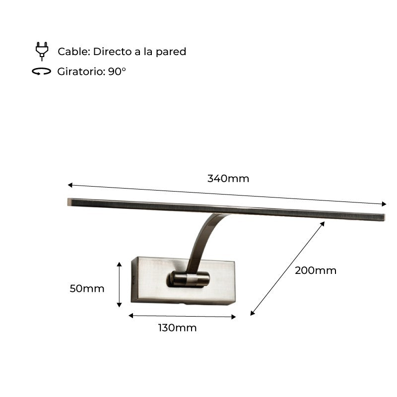 Aplique de pared para iluminación de cuadros LED 6W ajustable