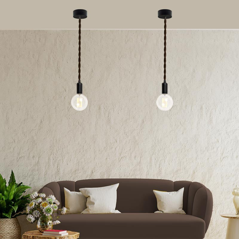 Cable Eléctrico Trenzado Recubierto en tejido Efecto Seda Color Marrón