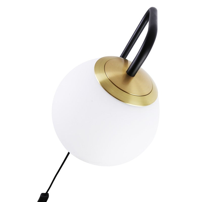 Aplique de pared bola cristal con cable y enchufe "Bilsen" - E27