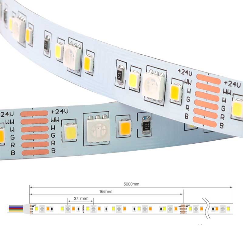 Tira LED RGB+CCT - 70W - 24V - IP20 - 5metros
