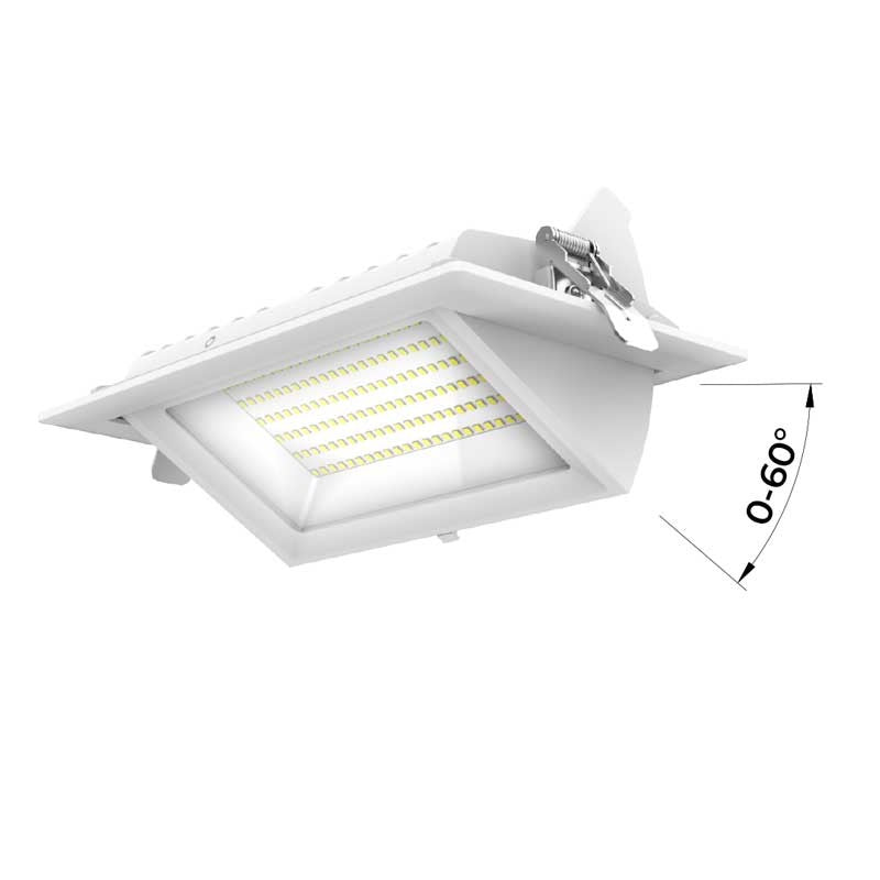 Downlight LED rectangular orientable CCT 38W - Blanco - 120° Driver LIFUD