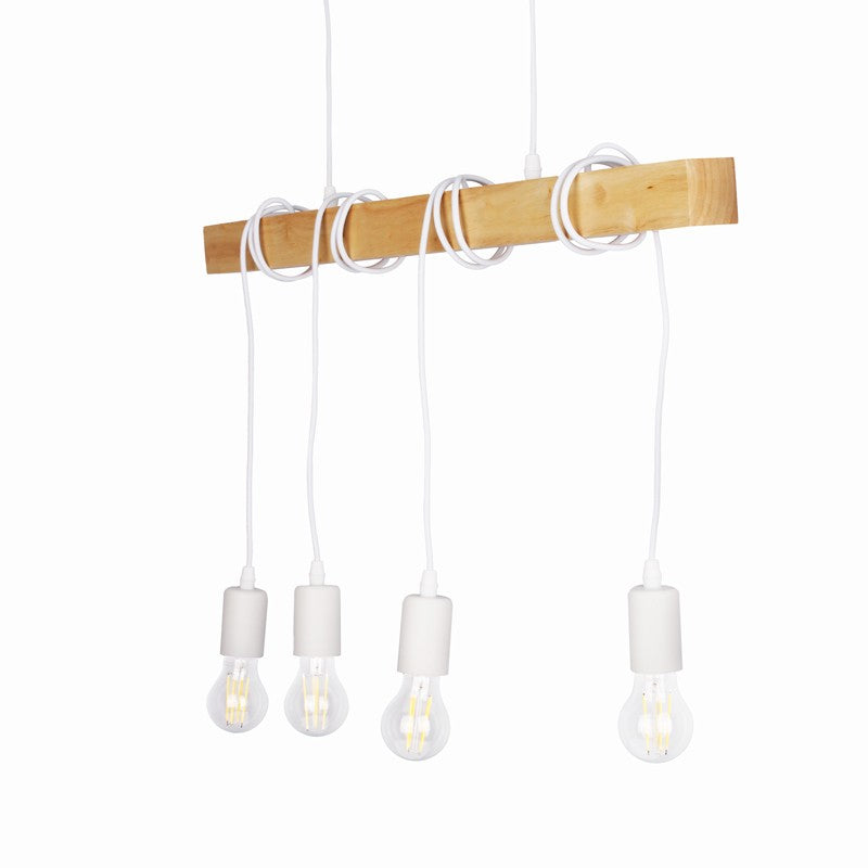Lámpara colgante vintage madera "Otto" - 4 x E27