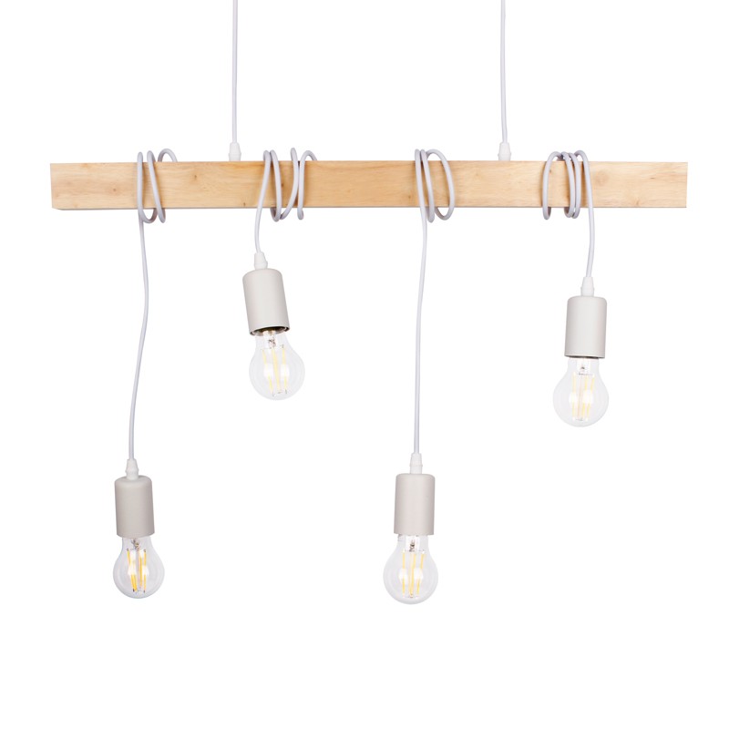Lámpara colgante vintage madera "Otto" - 4 x E27