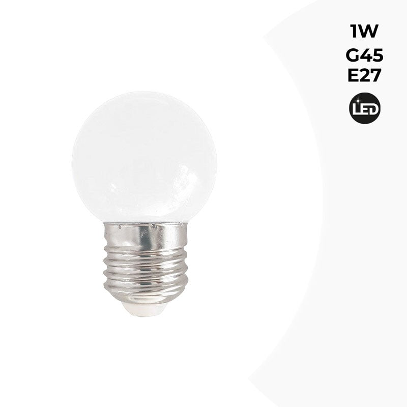 Bombilla de colores LED E27 G45 - 1W