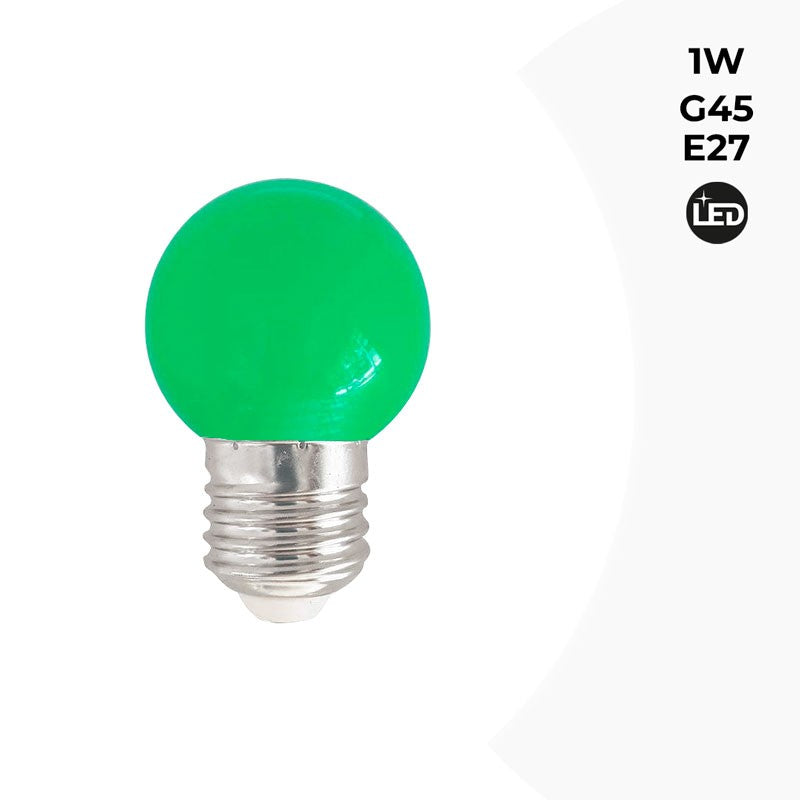 Bombilla de colores LED E27 G45 - 1W