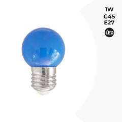 Bombilla de colores LED E27 G45 - 1W