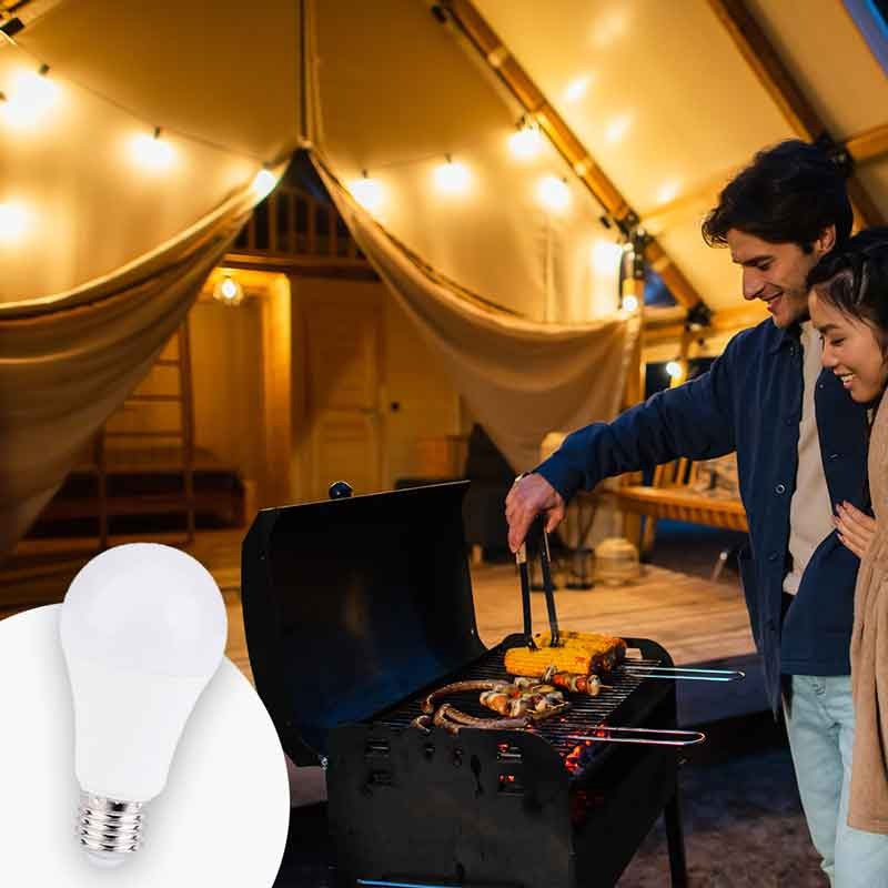 Bombilla 12-24V DC 8W E27 A60 para caravanas, camping y embarcaciones