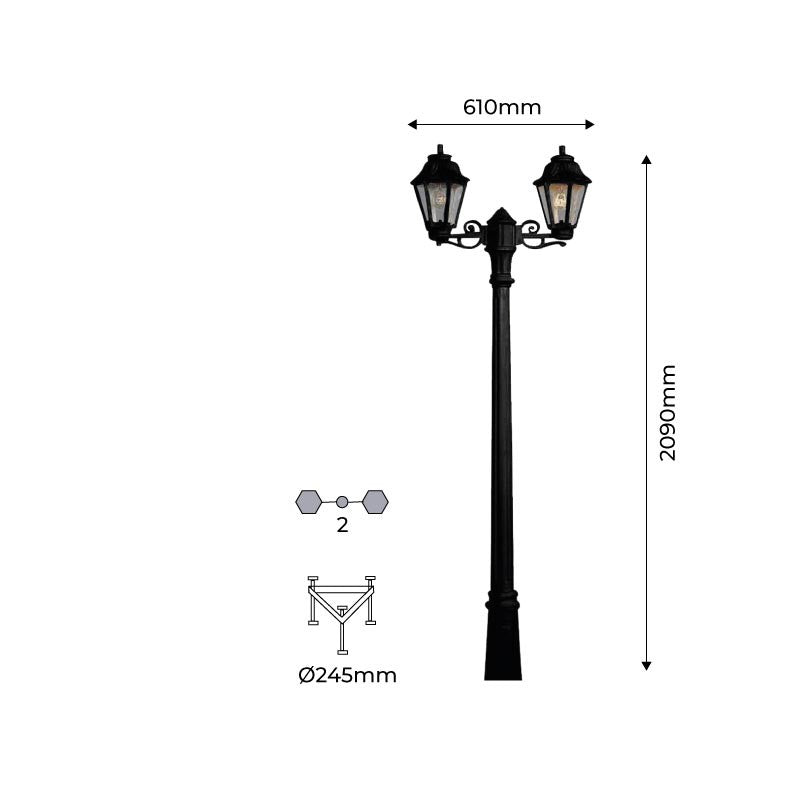 Farola doble exterior FUMAGALLI "Gigi Bisso/Anna" - 2x E27 - CCT - IP55