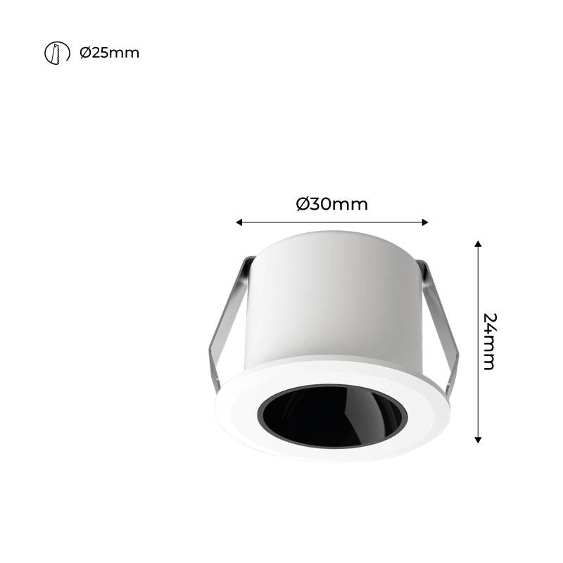 Downlight LED Mini 2W - Chip OSRAM - Bajo UGR - CRI 90 - Ø 30mm