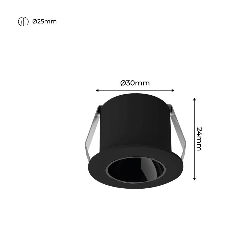 Downlight LED Mini 2W - Chip OSRAM - Bajo UGR - CRI 90 - Ø 30mm