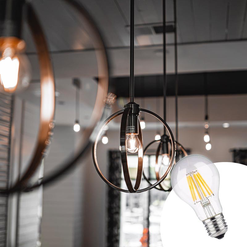 Bombilla LED filamento E27 60 - 8W - Transparente