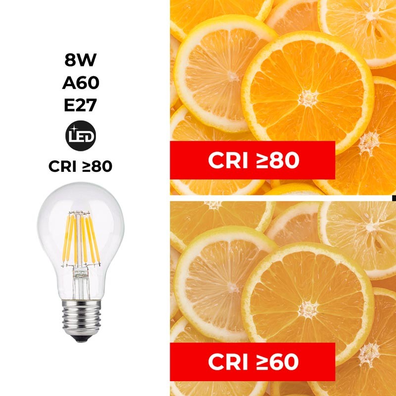Bombilla LED filamento E27 60 - 8W - Transparente