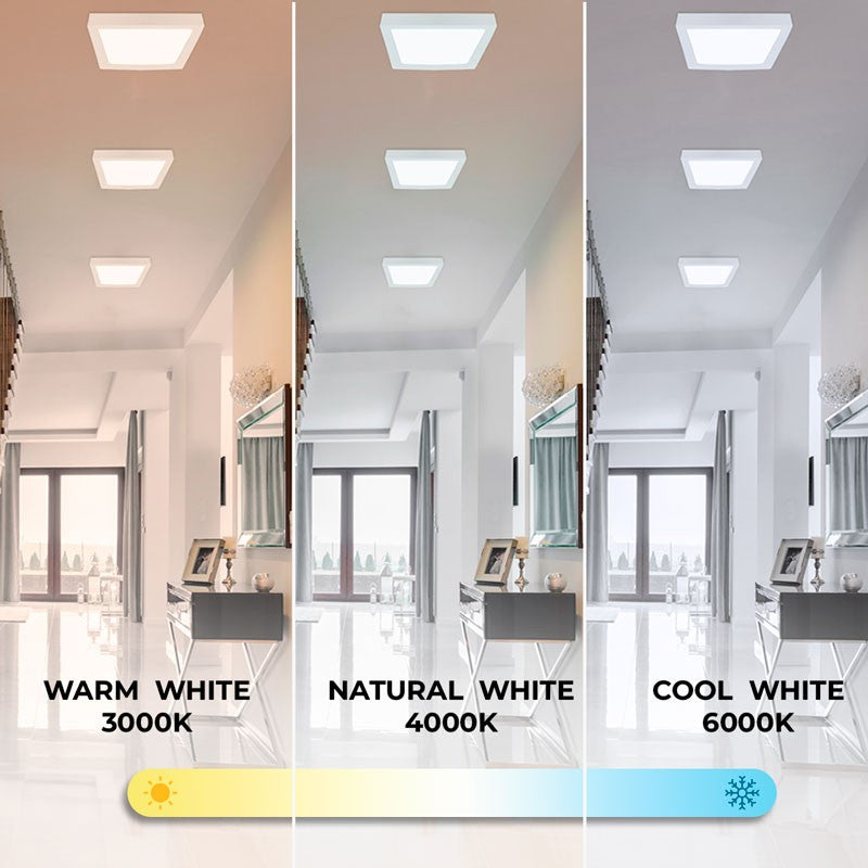 Plafón LED cuadrado de superficie 24W Alta Eficiencia