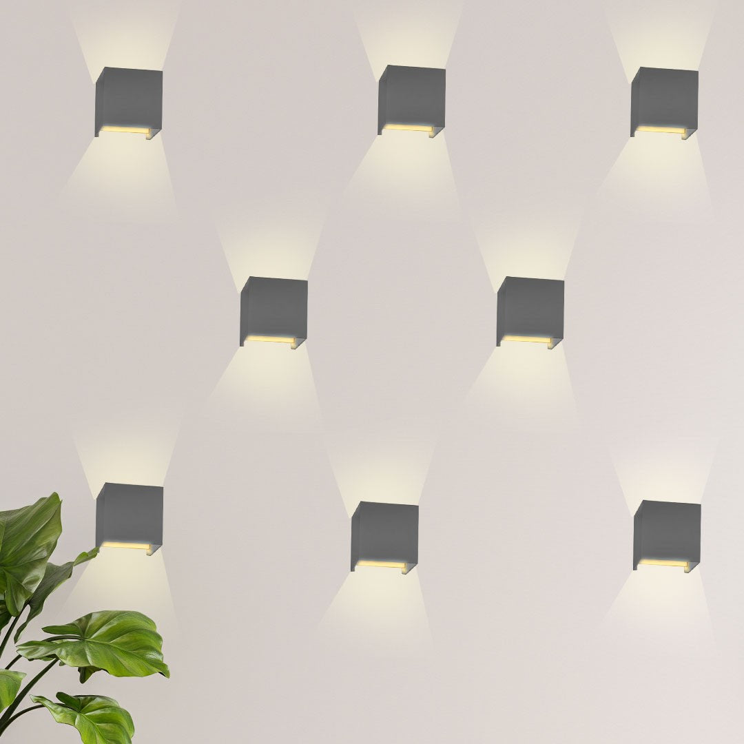 Pack de 8 Apliques de pared "KURTIN" 6W luz up and down regulable