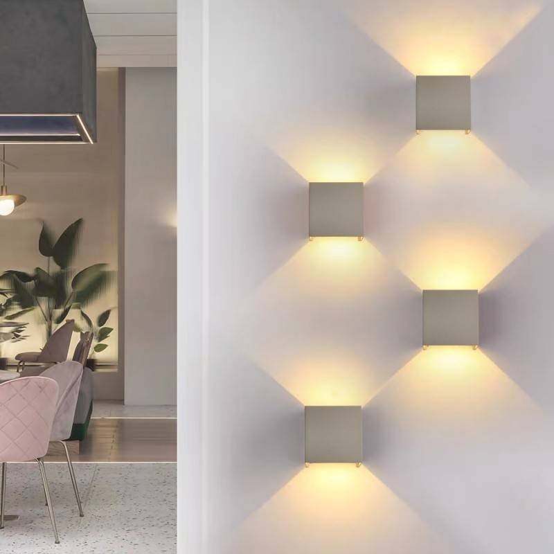Pack de 8 Apliques de pared "KURTIN" 6W luz up and down regulable