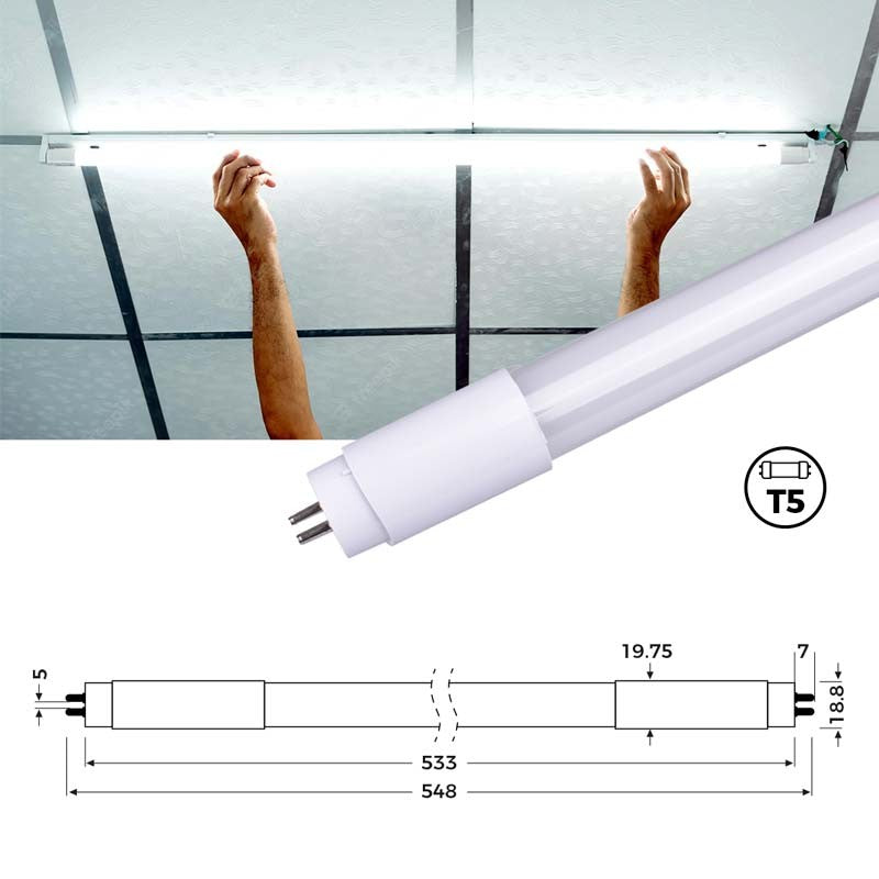 Tubo LED 60cm T5 - 10W - 100lm/W