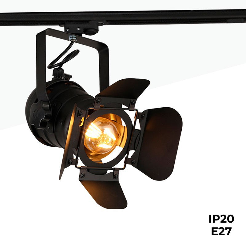 Foco carril monofásico orientable "Cinema" - E27