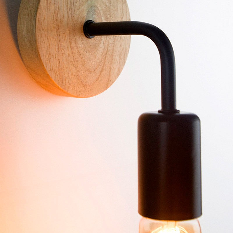 Aplique de pared de madera y metal "Morgan"
