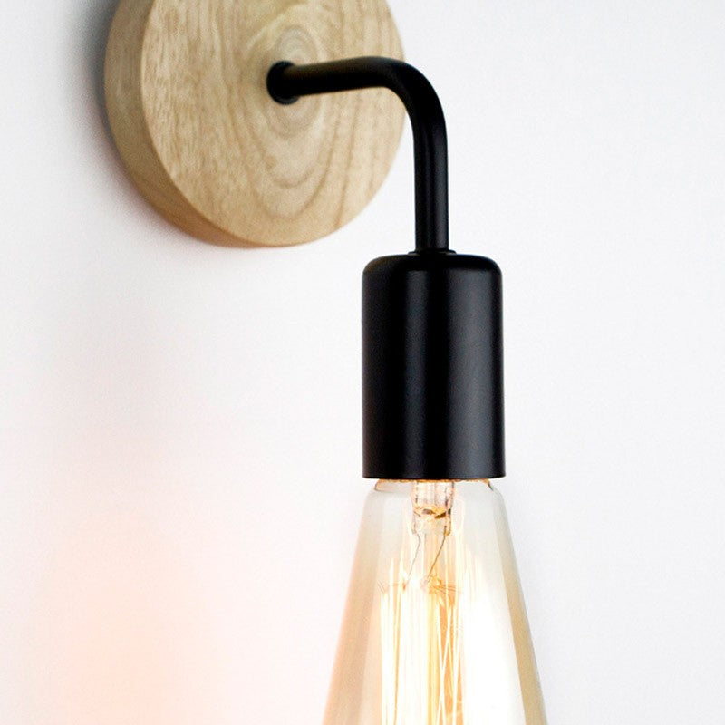 Pack de 2 Apliques de pared en madera con flexo de metal "Morgan"
