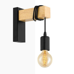 Pack X2 Apliques de pared rústicos de madera "RUDER" E27