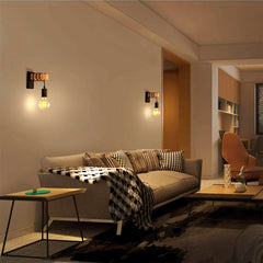 Pack X2 Apliques de pared rústicos de madera "RUDER" E27